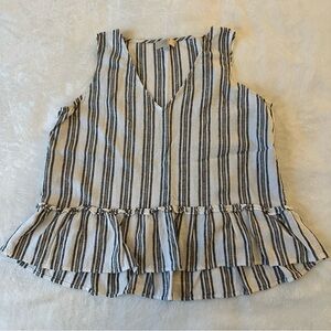 Striped Peplum Tank Top